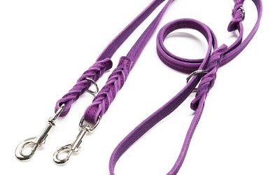 Lesa colorată din piele ajustabilă – Mov | Lese