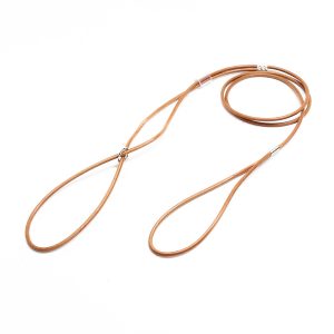 Lesa prezentare din piele rotunda cu vartej - Maro,  | Lese – ofertă, preț și specificații