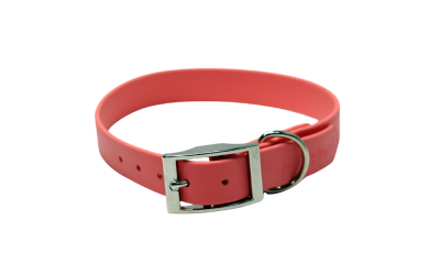 Zgarda Clasica BioThane M Pupster – Coral | Ideală pentru Câini