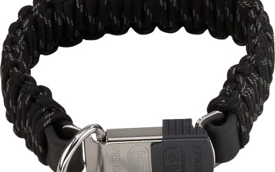 Zgarda Herm.Sprenger Paracord Neagră cu Eliberare Rapidă – 55 cm