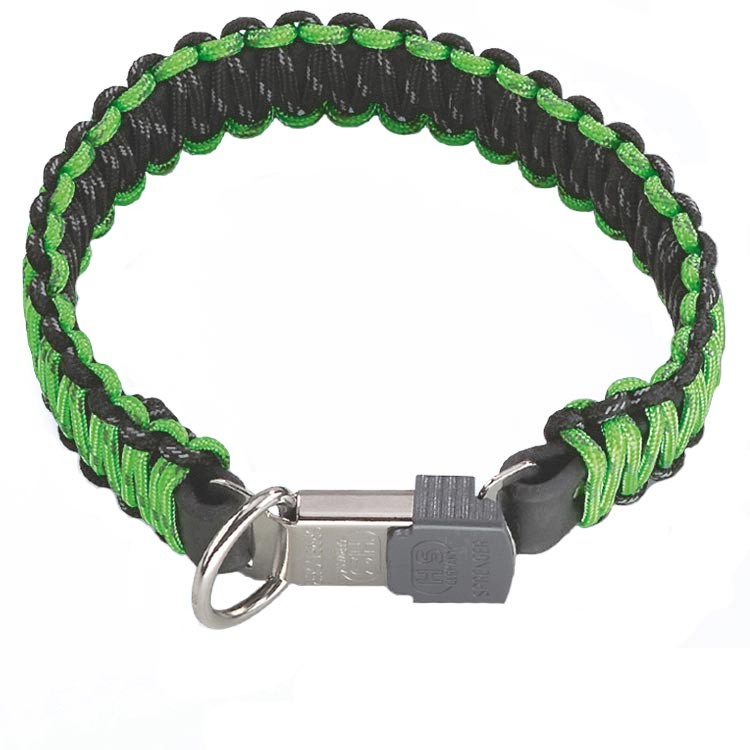 Zgarda Herm.Sprenger Paracord verde cu eliberare rapida - 35 cm