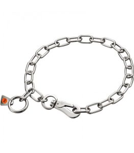 Zgarda Sprenger tip lant cu za ovala din inox, cu carabiniera tip carlig - ideala pentru caini in crestere - 50 cm, Sprenger | Zgarzi tip lant