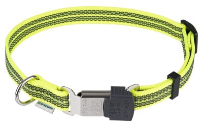 Zgarda nailon Sprenger neon reflectorizanta – 40 – 55 cm – Galben neon