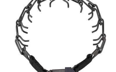 Zgarda otel inoxidabil negru micro pentru dresaj Sprenger – 40 cm